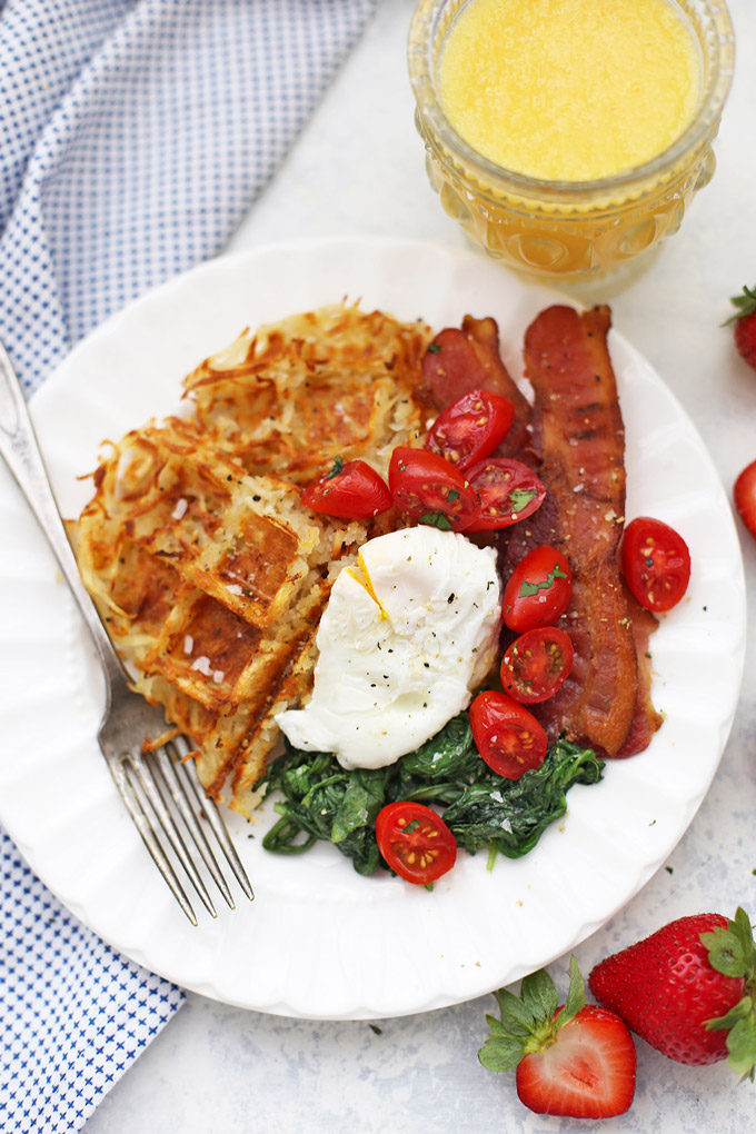 Waffle Hash Browns are a perfect breakfast or brunch idea! Naturally gluten free, dairy free, and Whole30 approved! 