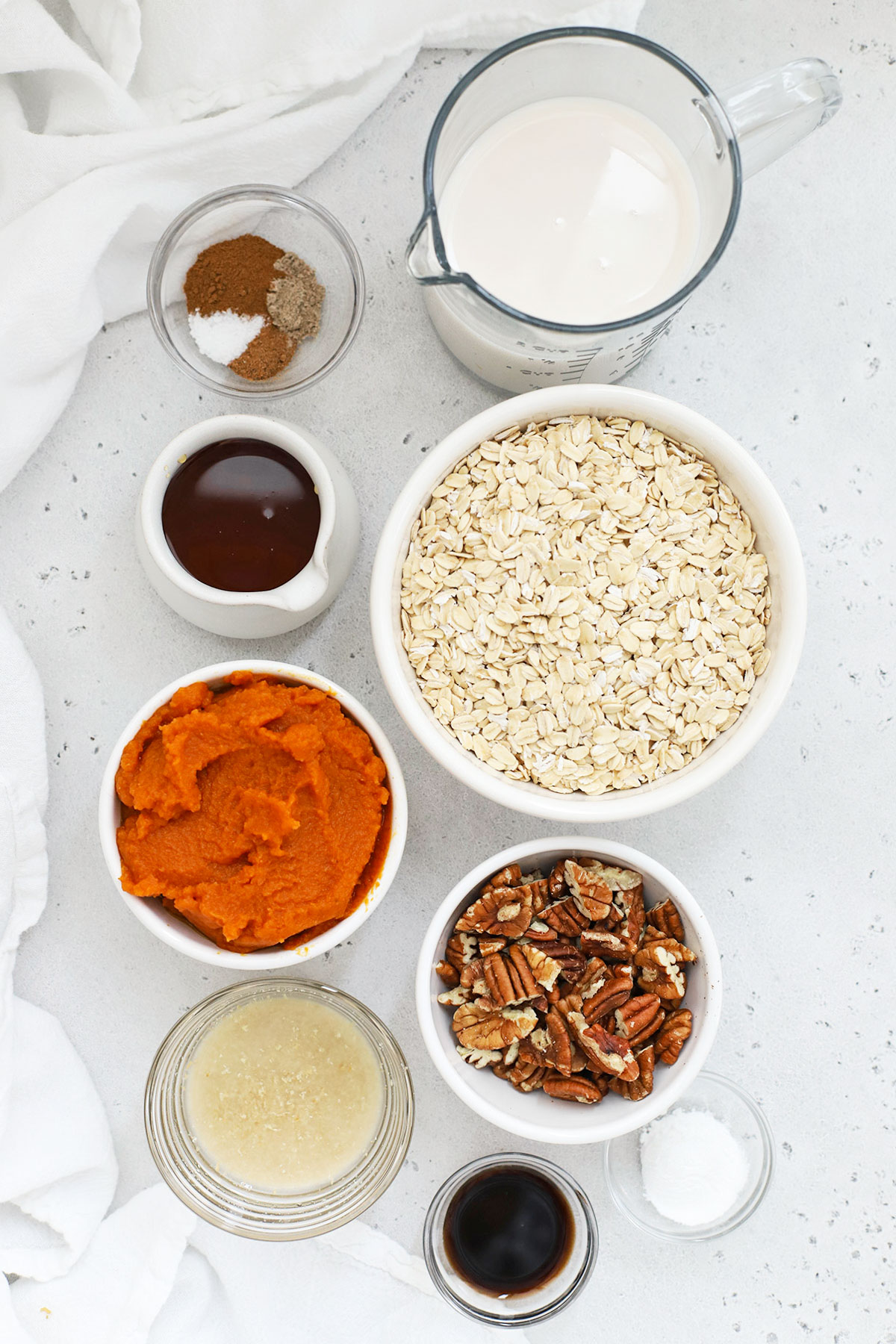 ingredients for pumpkin baked oatmeal