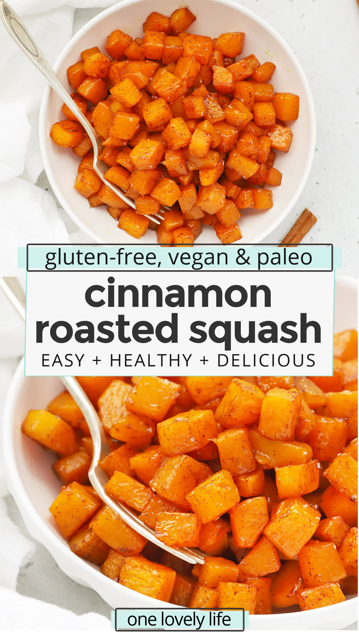 Roasted Cinnamon Butternut Squash - this easy cinnamon squash is such an easy fall side dish! Perfect for Thanksgiving! (allergy-free, vegan, paleo) // Thanksgiving side dish // Healthy side dish // Healthy thanksgiving recipes // Roasted squash recipe // Cinnamon Squash Recipe // Paleo Thanksgiving Recipes // Vegan Thanksgiving Recipes // Gluten Free Thanksgiving Recipes // Roasted cinnamon squash #thanksgiving #paleo #vegan #glutenfree #sidedish #squash #thanksgivingsidedish