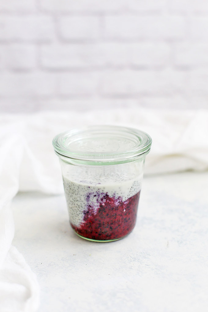 Blueberry Fruit on the Bottom Chia Pudding from One Lovely Life