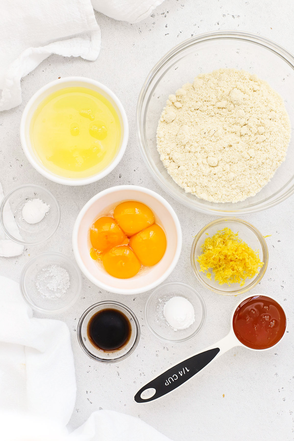 Ingredients for gluten-free almond flour lemon cake