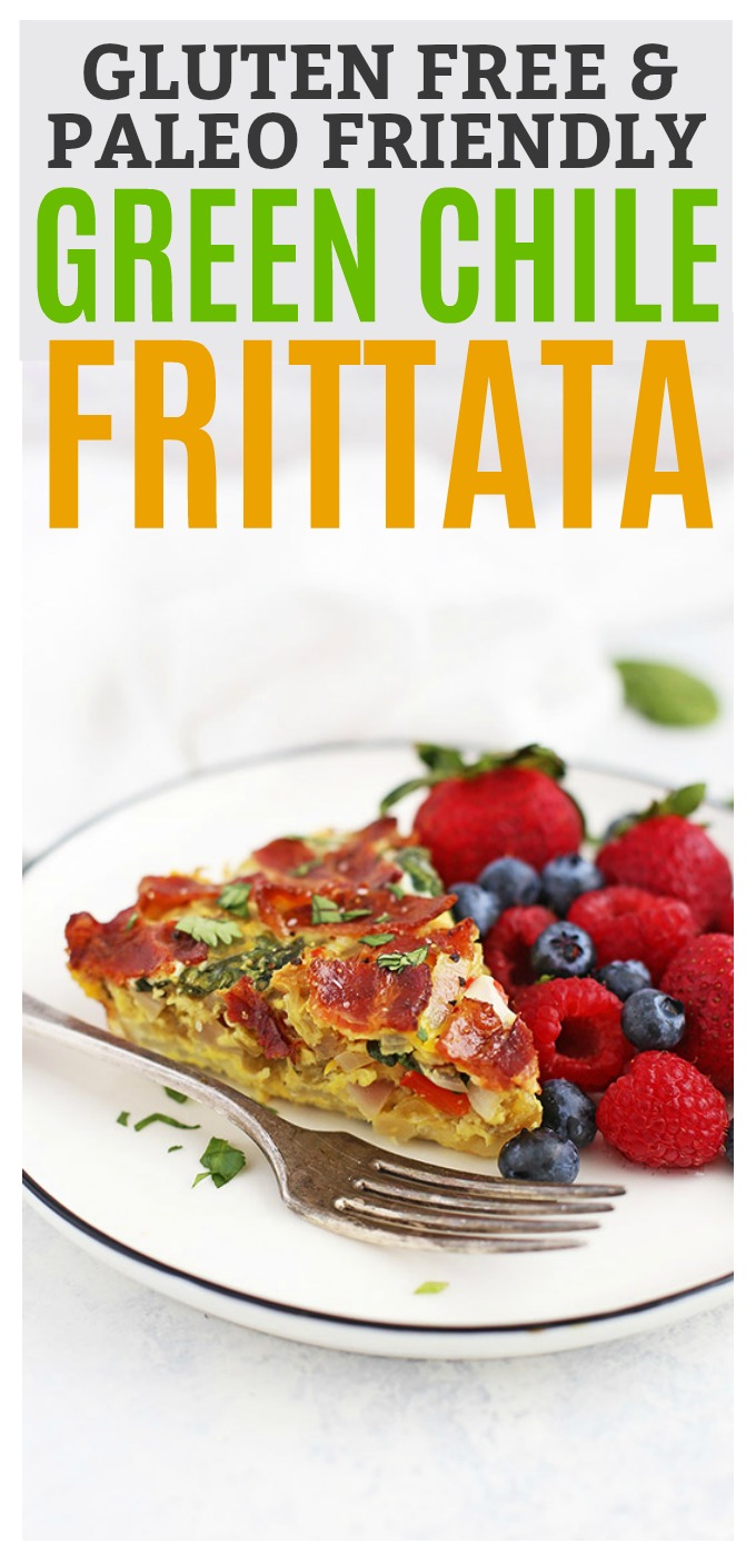 Simple Green Chile Frittata - Gluten free, Whole30 approved & paleo friendly! This is a perfect meal prep or brunch recipe! 