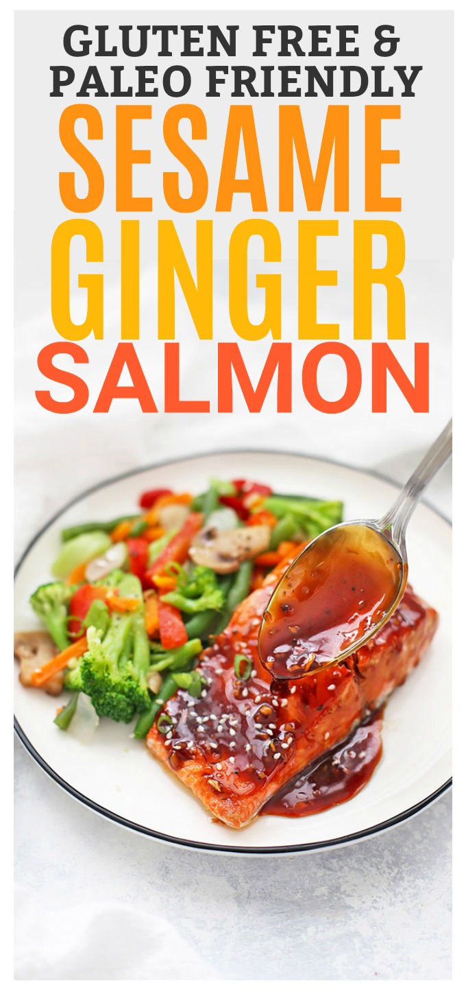 Sesame Ginger Salmon (Gluten Free & Paleo Friendly) - SUCH an easy weeknight dinner!
