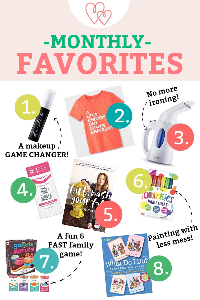 April Monthly Favorites - the best natural deodorant, a clothes steamer, a good book, fun games, and more!