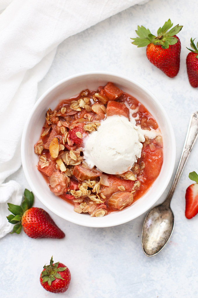 Gluten Free (or not!) Strawberry Rhubarb Crisp - This one is gluten free and vegan friendly. It's amazing with ice cream! 