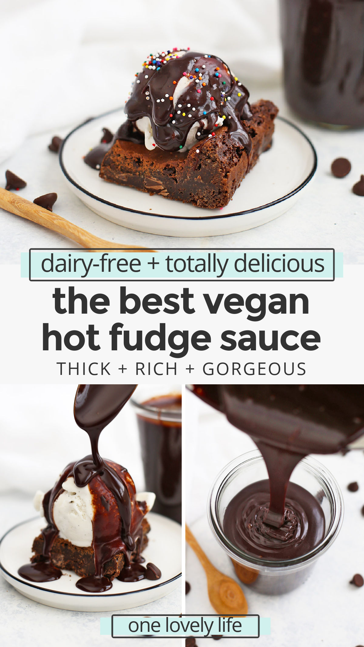 Vegan Hot Fudge Sauce - This dairy free chocolate sauce is perfect for ice cream sundaes and so much more! (gluten free, dairy free) // Dairy Free Hot Fudge Sauce // Healthy Hot Fudge Sauce // Chocolate Sauce // Ice Cream Toppings
