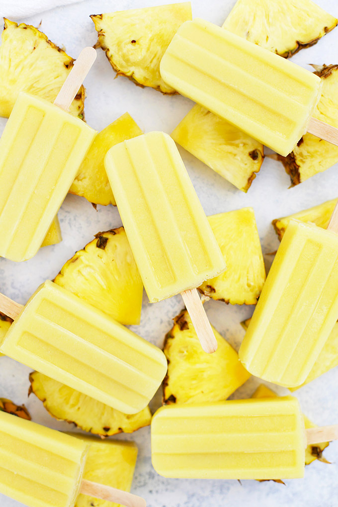 3 Ingredient Healthy Dole Whip Popsicles from One Lovely Life