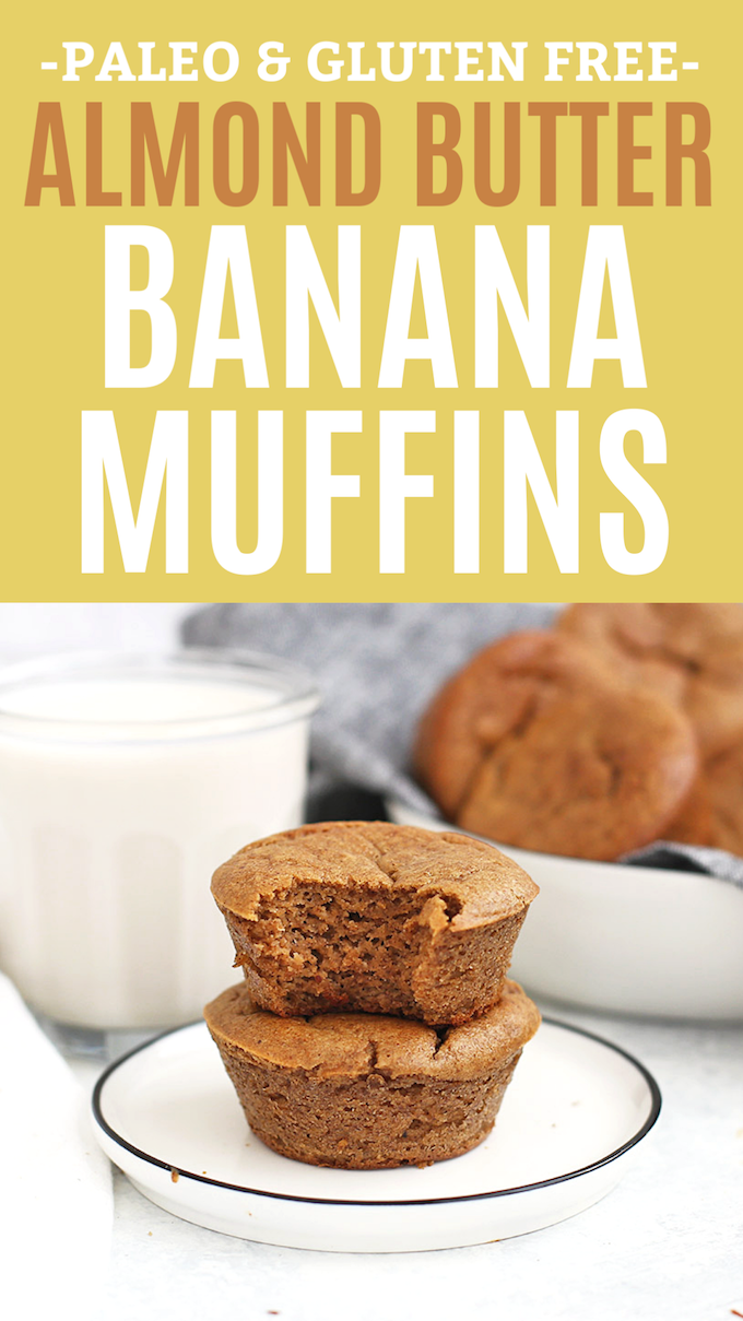 Tender, delicious Almond Butter Banana Muffins - These paleo, gluten free muffins that taste amazing! (A healthy paleo breakfast or snack idea!)