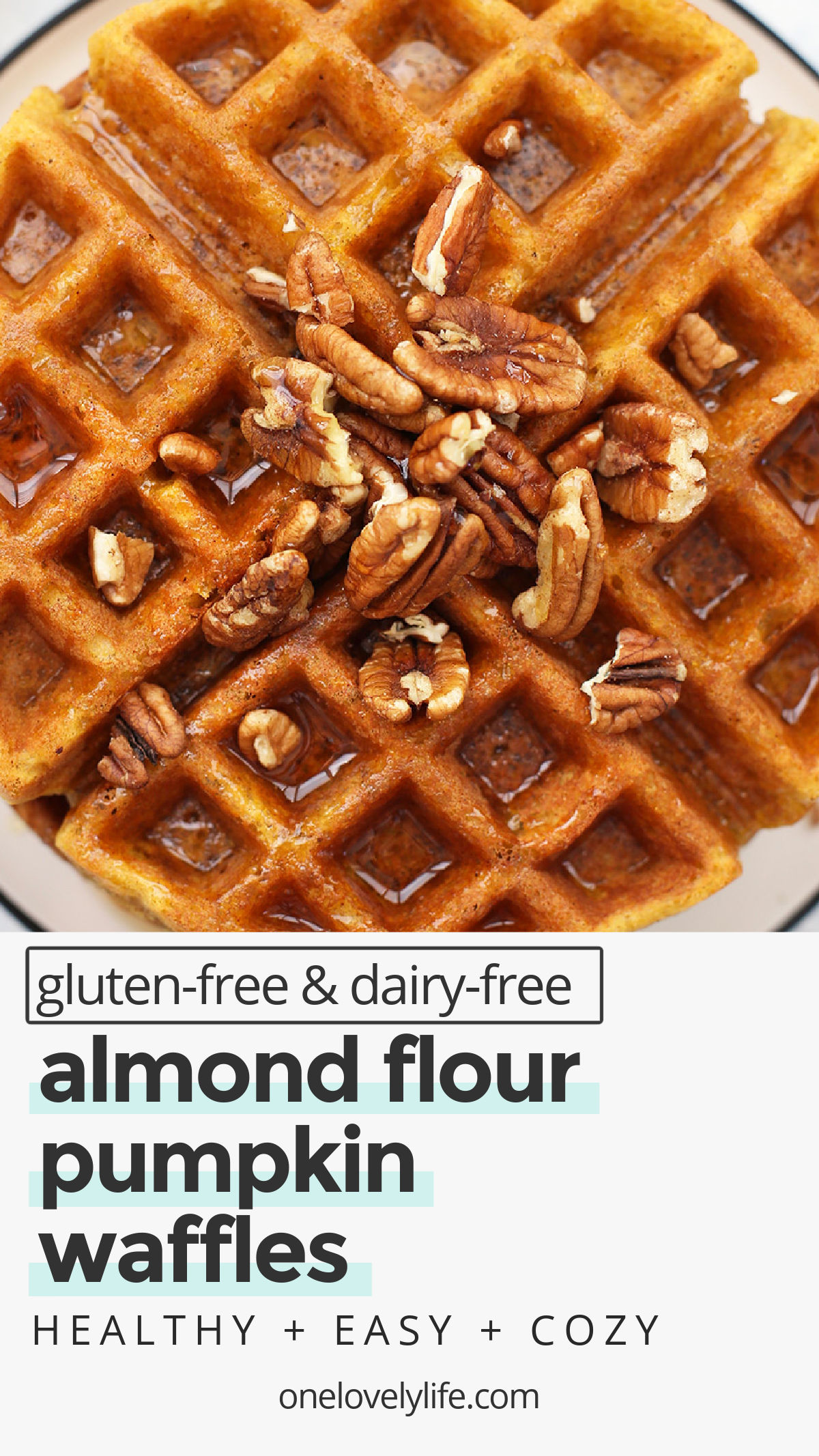Almond Flour Pumpkin Waffles - These paleo pumpkin waffles are naturally gluten free, and completely delicious. Crispy on the outside and fluffy on the inside. // Paleo waffle recipe // almond flour waffle recipe // gluten free pumpkin waffle recipe // gluten free pumpkin waffles recipe // paleo pumpkin waffles recipe // almond flour waffles recipe // pumpkin waffles recipe // paleo breakfast // paleo pumpkin recipes // gluten free breakfast // healthy pumpkin waffles