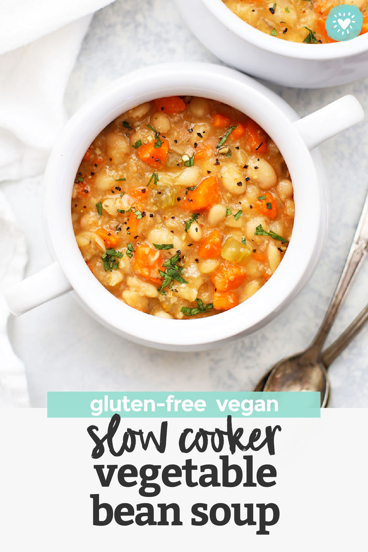 Slow Cooker Vegetable Bean Soup (Vegan) • One Lovely Life