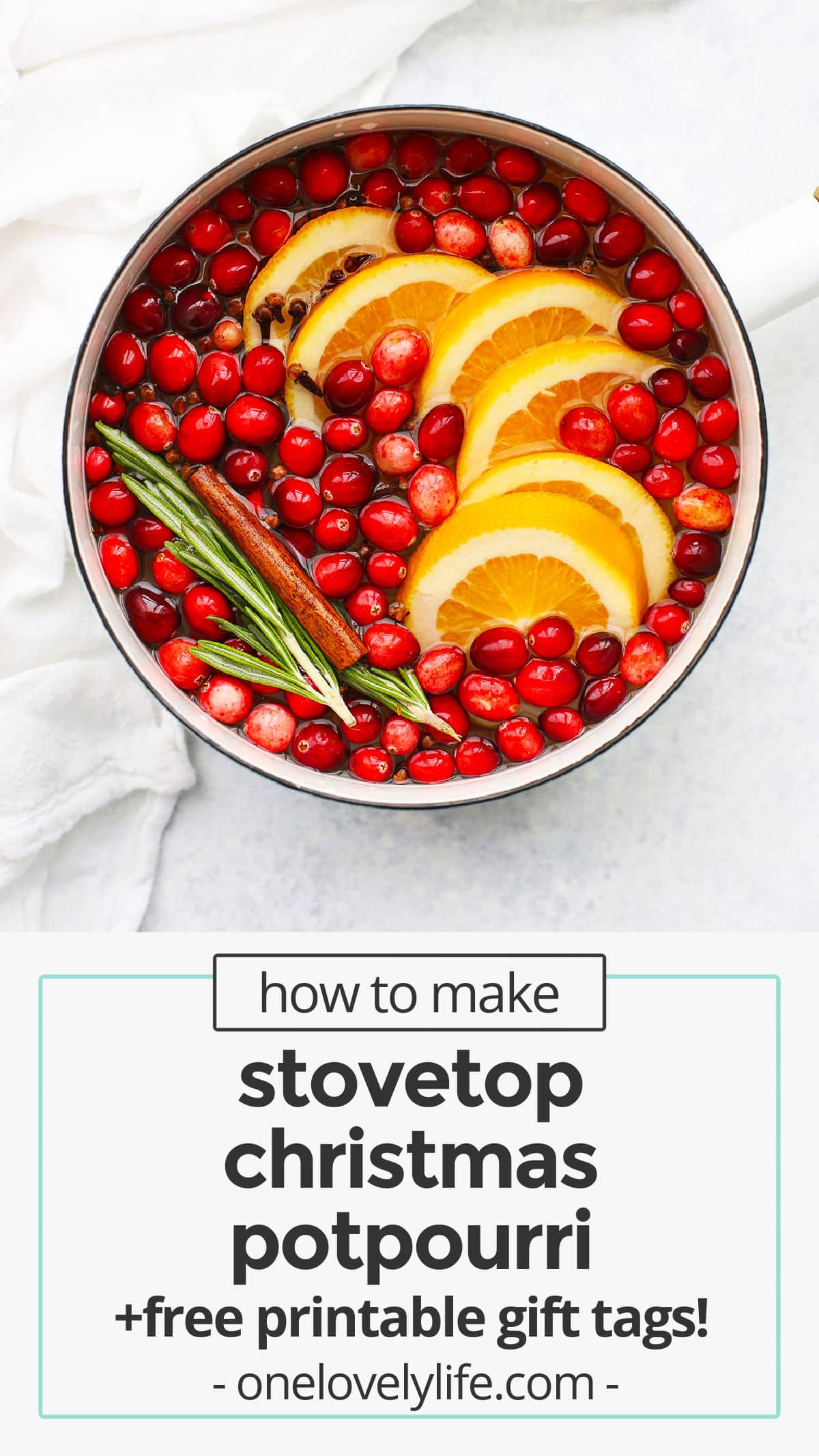 Stovetop Christmas Potpourri (+FREE Printable Tags!)
