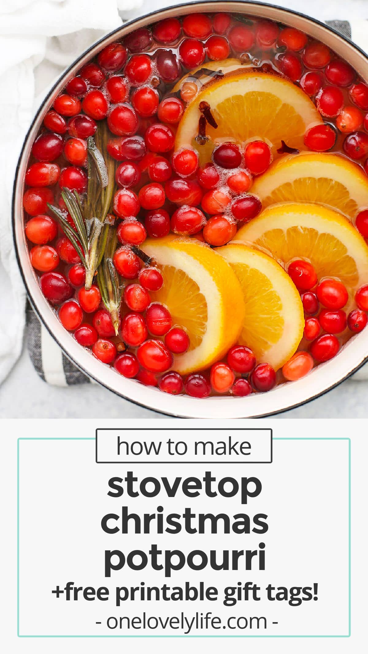 Stovetop Christmas Potpourri (+FREE Printable Tags!)