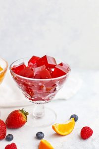 Close up view of homemade healthy jello (homemade gelatin)