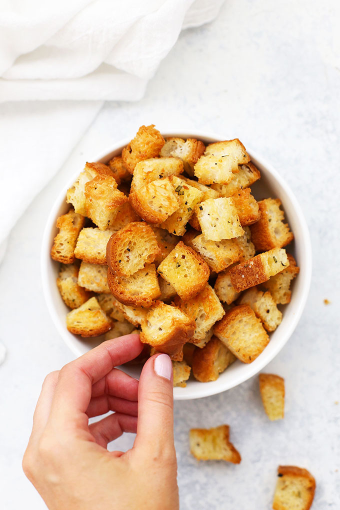 Gluten Free Croutons in a bowl