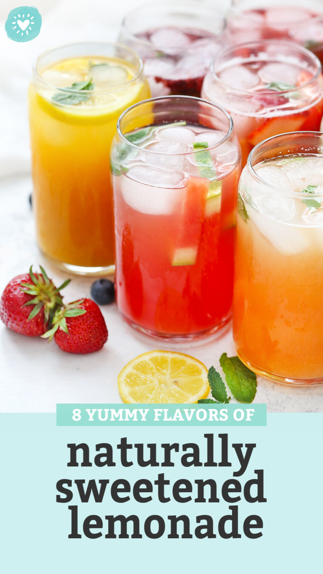 8 Flavors of Naturally Sweetened Lemonade from One Lovely Life