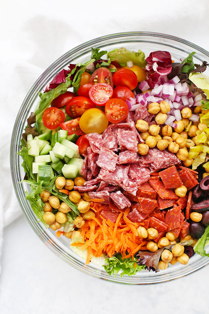 Italian Chopped Salad with Italian Dressing from One Lovely Life