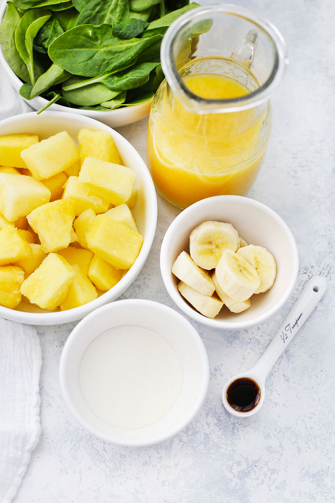 Ingredients for Pineapple Julius Smoothie from One Lovely Life