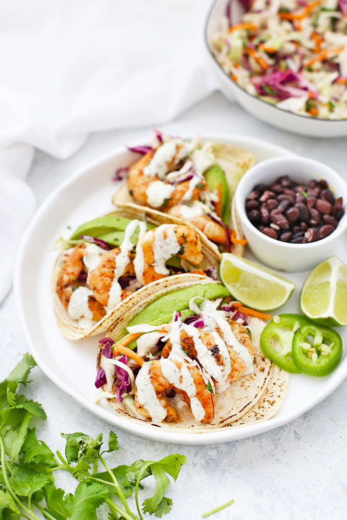 Chili Lime Shrimp Tacos from One Lovely Life