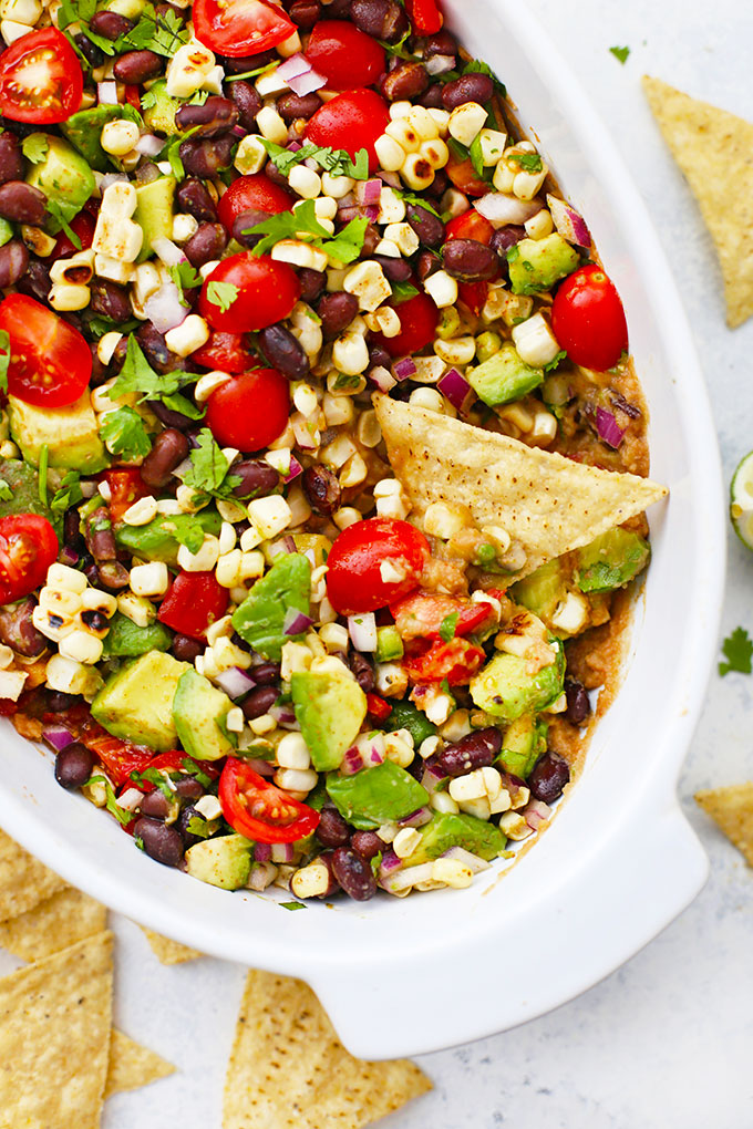 Double Layer Cowboy Caviar Bean Dip from One Lovely Life