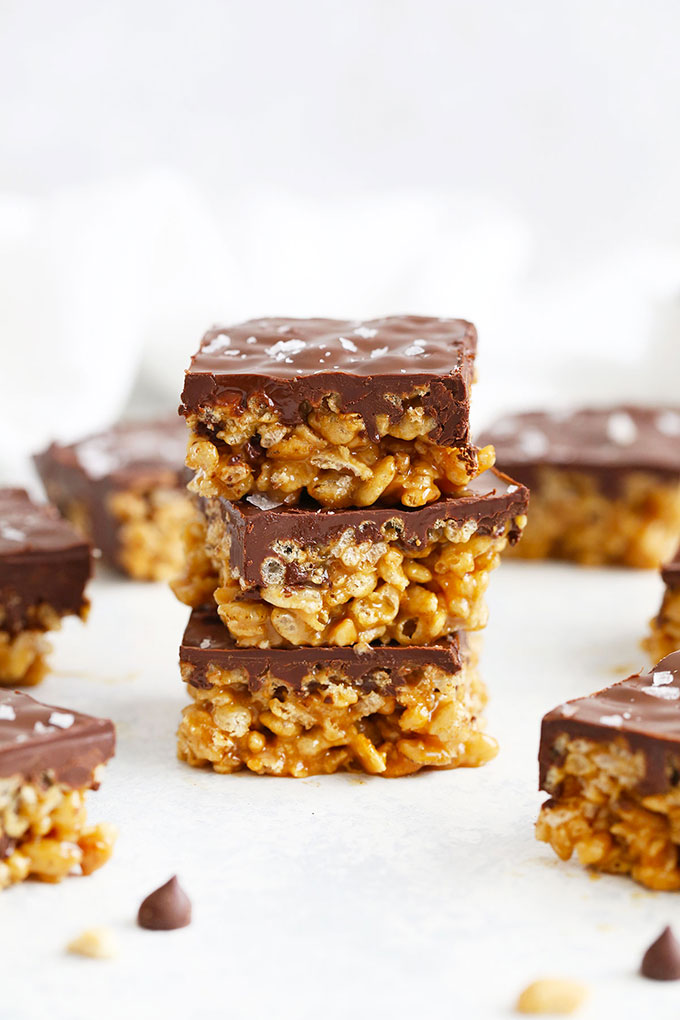 Healthy Scotcheroos No Bake Bars from One Lovely Life