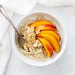 Peach Almond Instant Pot Steel Cut Oats from One Lovely Life