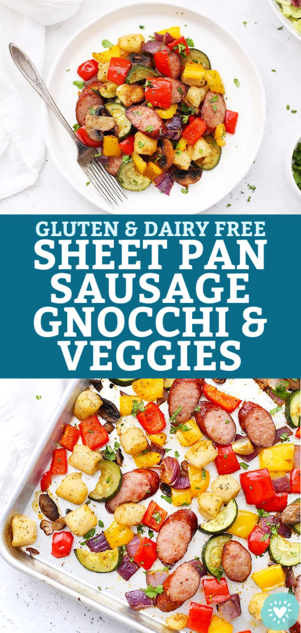 Sheet Pan Sausage, Gnocchi & Veggies from One Lovely Life