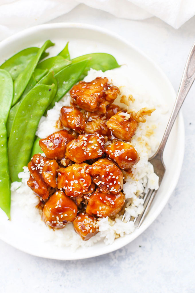 Gluten Free & Paleo Friendly Healthy Sesame Chicken from One Lovely Life