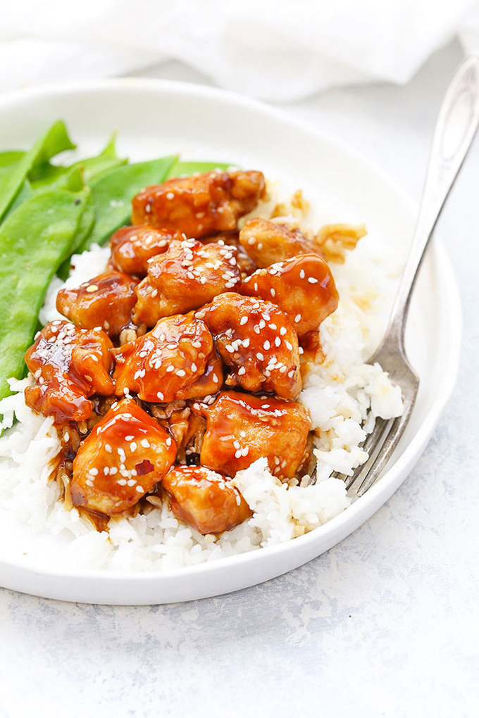 Gluten Free & Paleo Friendly Healthy Sesame Chicken from One Lovely Life
