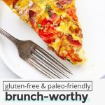 gluten-free BLT quiche with bacon spinach and tomatoes