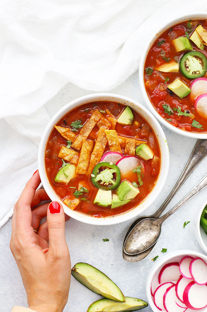 Vegetarian Tortilla Soup from One Lovely Life