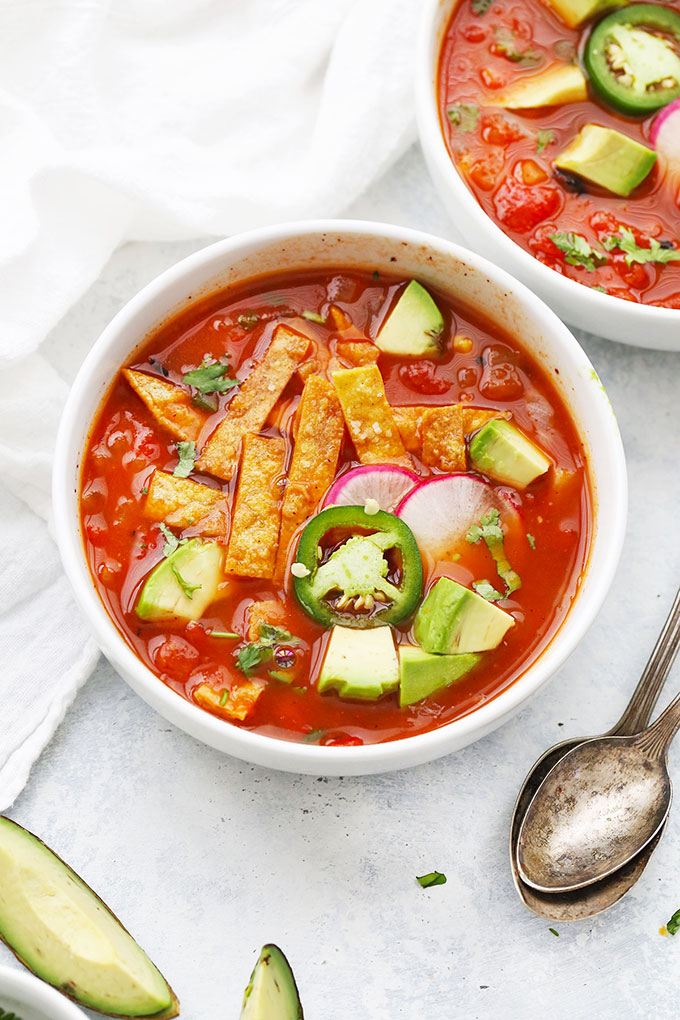Vegetarian Tortilla Soup from One Lovely Life