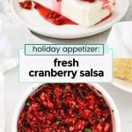 cranberry salsa served on cream cheese with crackers