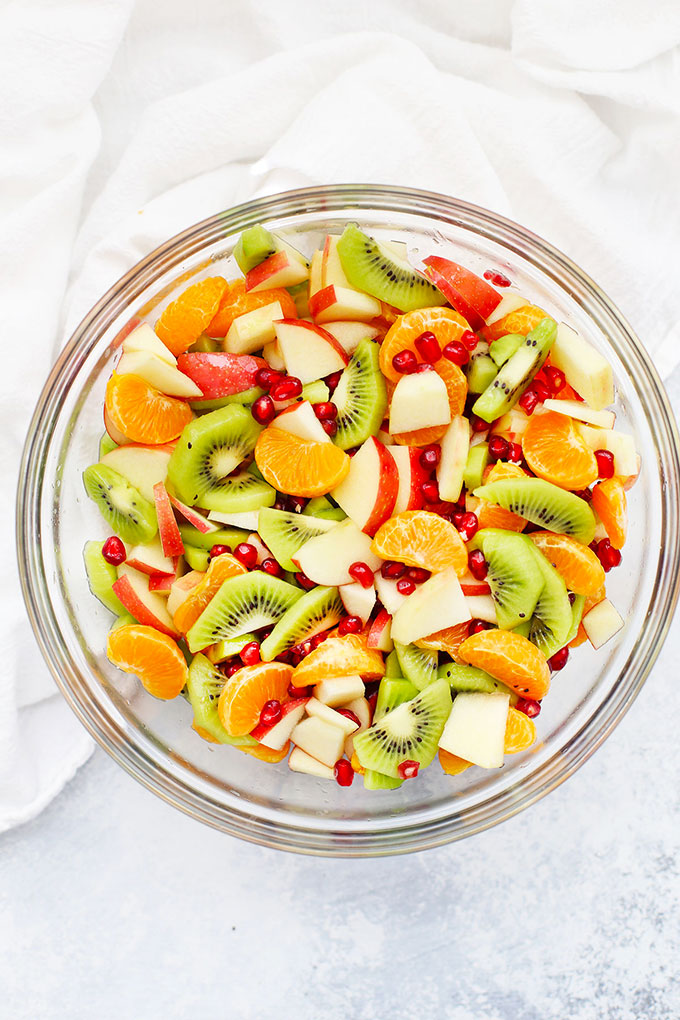 Winter Fruit Salad with Citrus Dressing from One Lovely Life