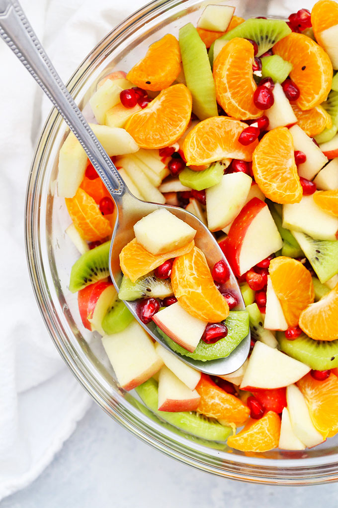 Winter Fruit Salad with Orange Dressing from One Lovely Life