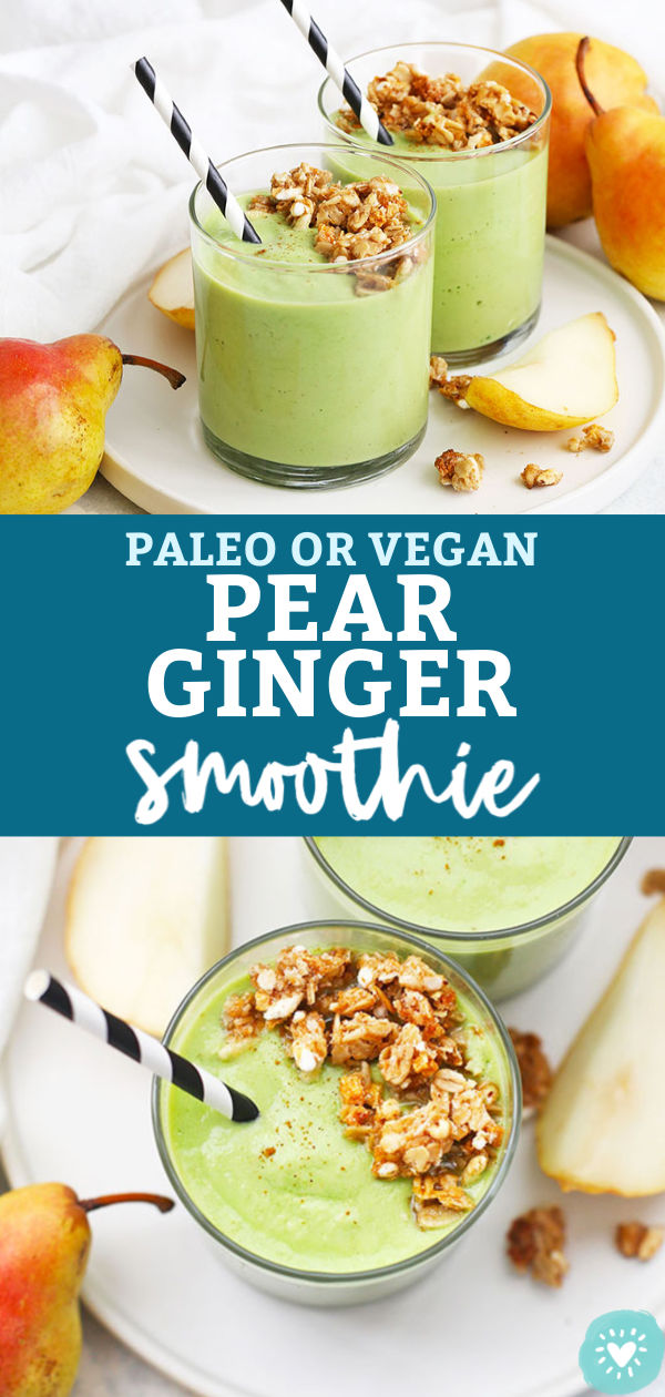 Vegan or Paleo Pear Ginger Smoothie from One Lovely Life