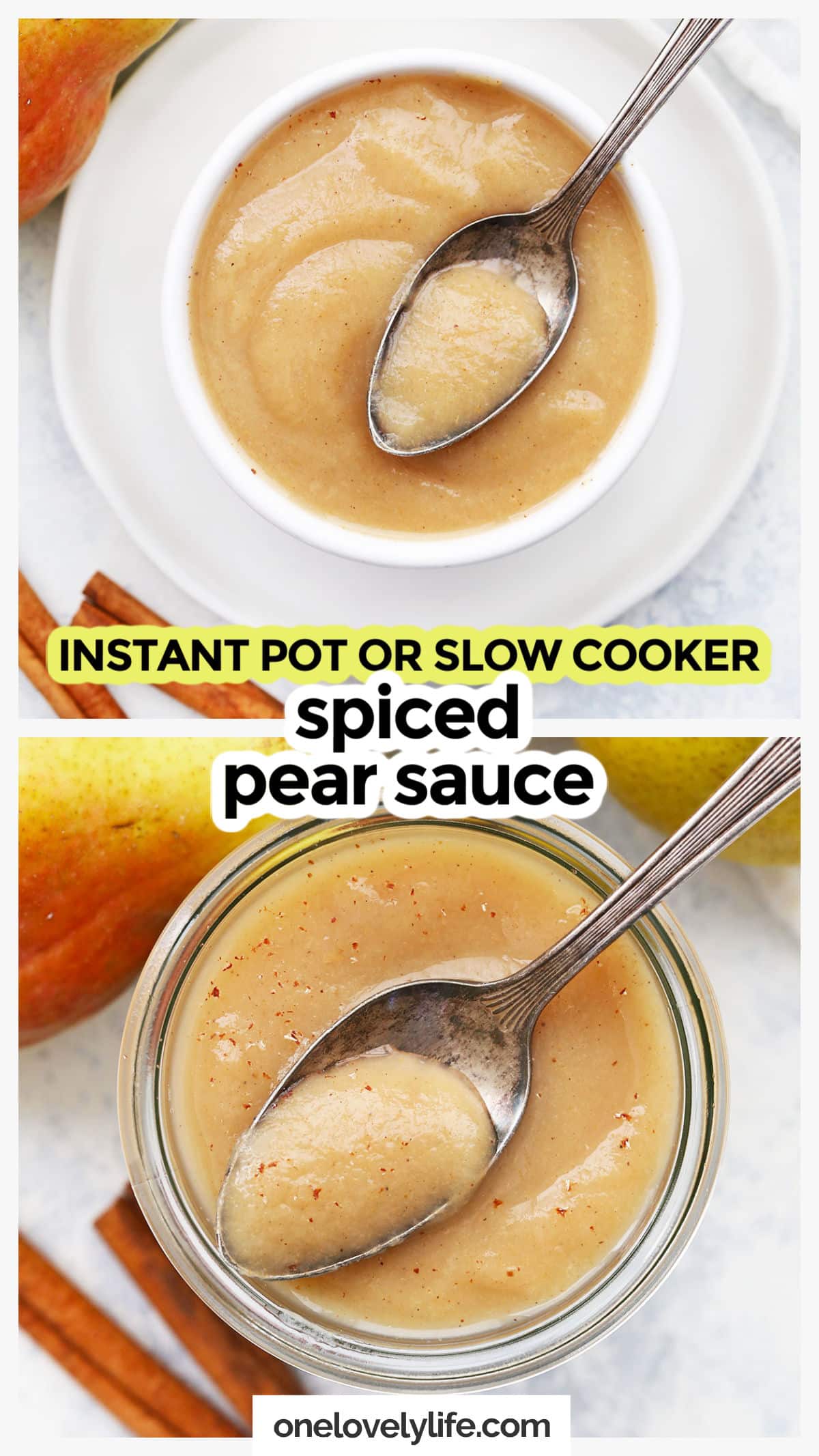 Easy Slow Cooker Spiced Pear Sauce (Instant Pot Option!)