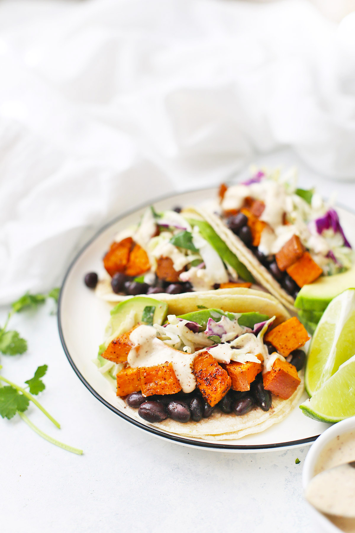 Sweet Potato Black Bean Tacos from One Lovely Life