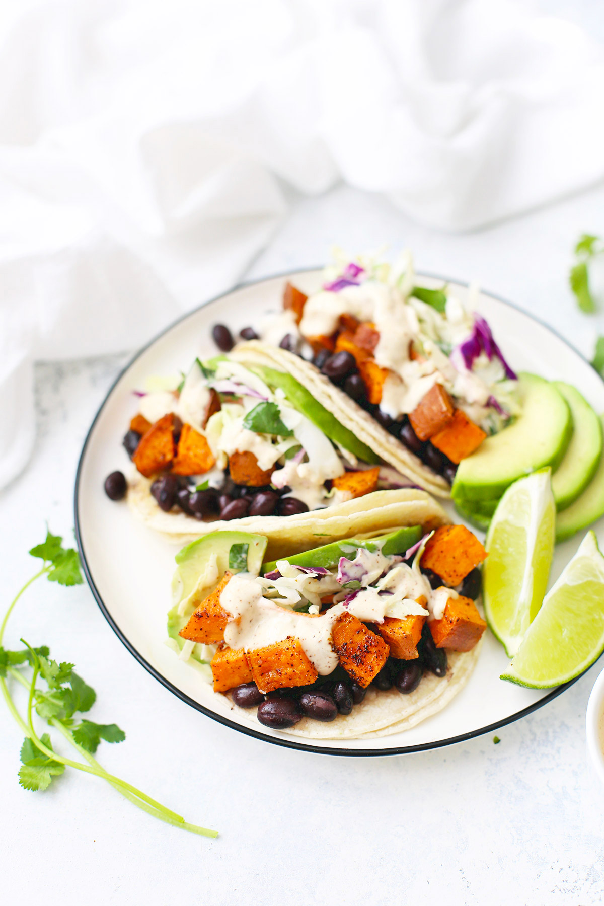 Sweet Potato Black Bean Tacos from One Lovely Life