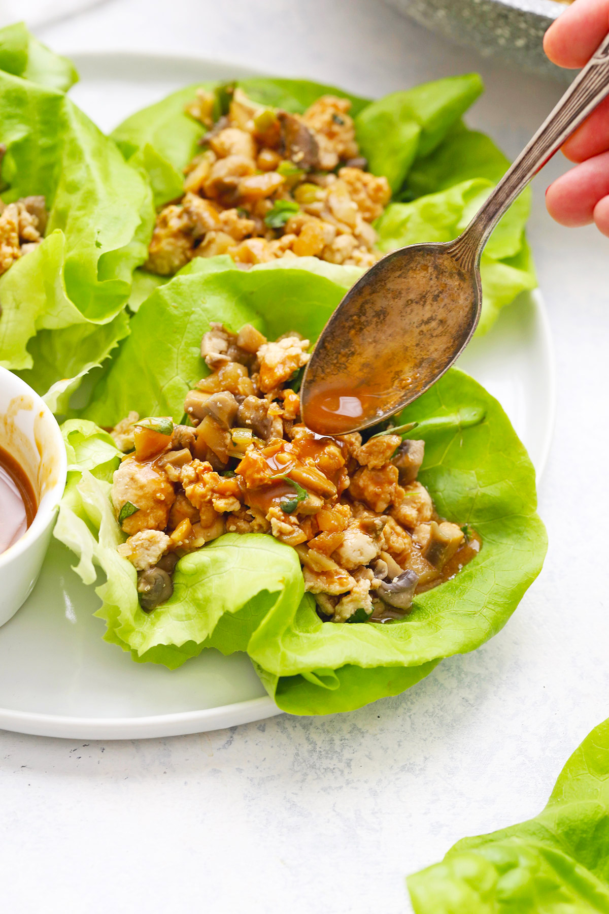 Whole30, Paleo Chicken Lettuce Wraps from One Lovely Life