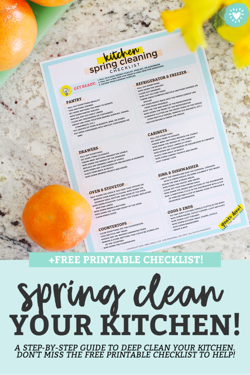 How to Deep-Clean Your Kitchen. A step-by-step checklist to clean your kitchen! Perfect for spring cleaning! // Kitchen Cleaning Tips // Spring Cleaning // Kitchen Cleaning Checklist #cleaningtips #springcleaning #kitchen #kitchentips #freeprintable