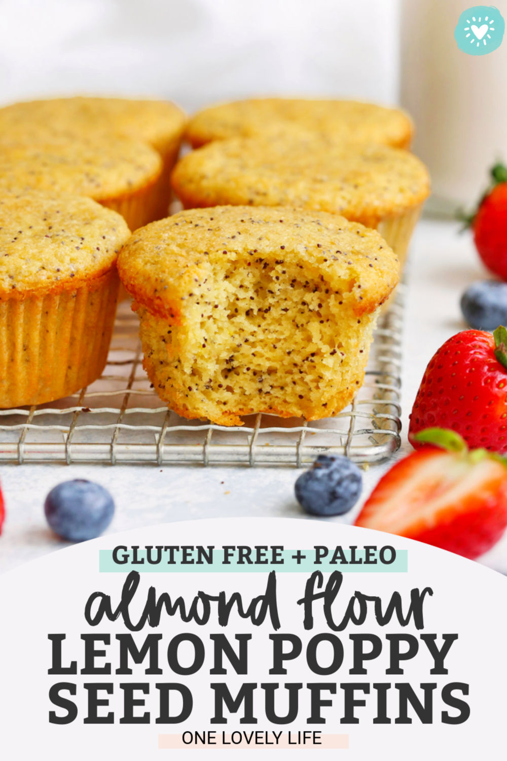 Almond Flour Lemon Poppy Seed Muffins - These gluten-free lemon poppy seed muffins have a light, fluffy texture and are BURSTING with lemon flavor. They're the perfect yummy breakfast or snack! // Paleo Lemon Poppy Seed Muffins // Gluten Free Lemon Poppy Seed Muffins #muffins #almondflour #lemon #poppyseed #paleo #glutenfree