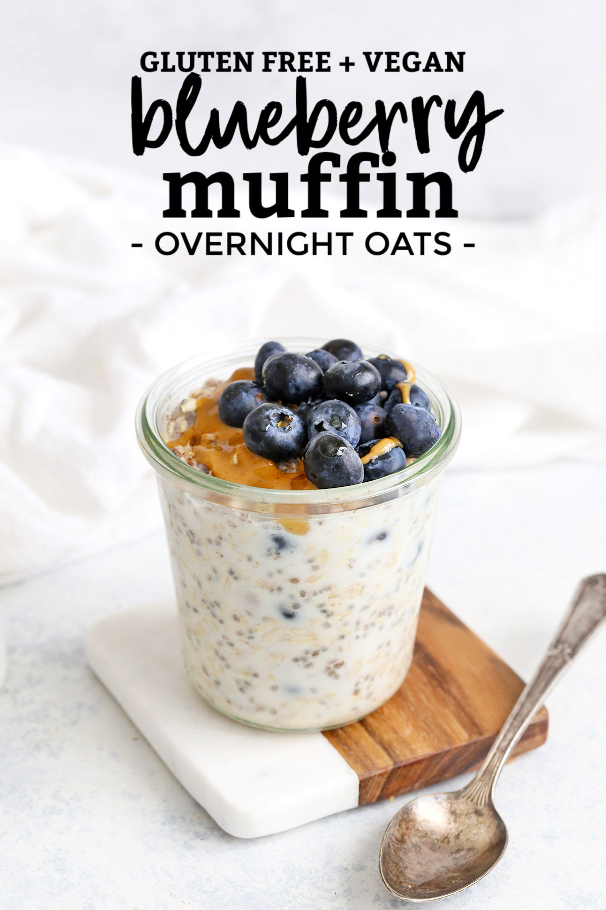 Blueberry Muffin Overnight Oats from One Lovely Life