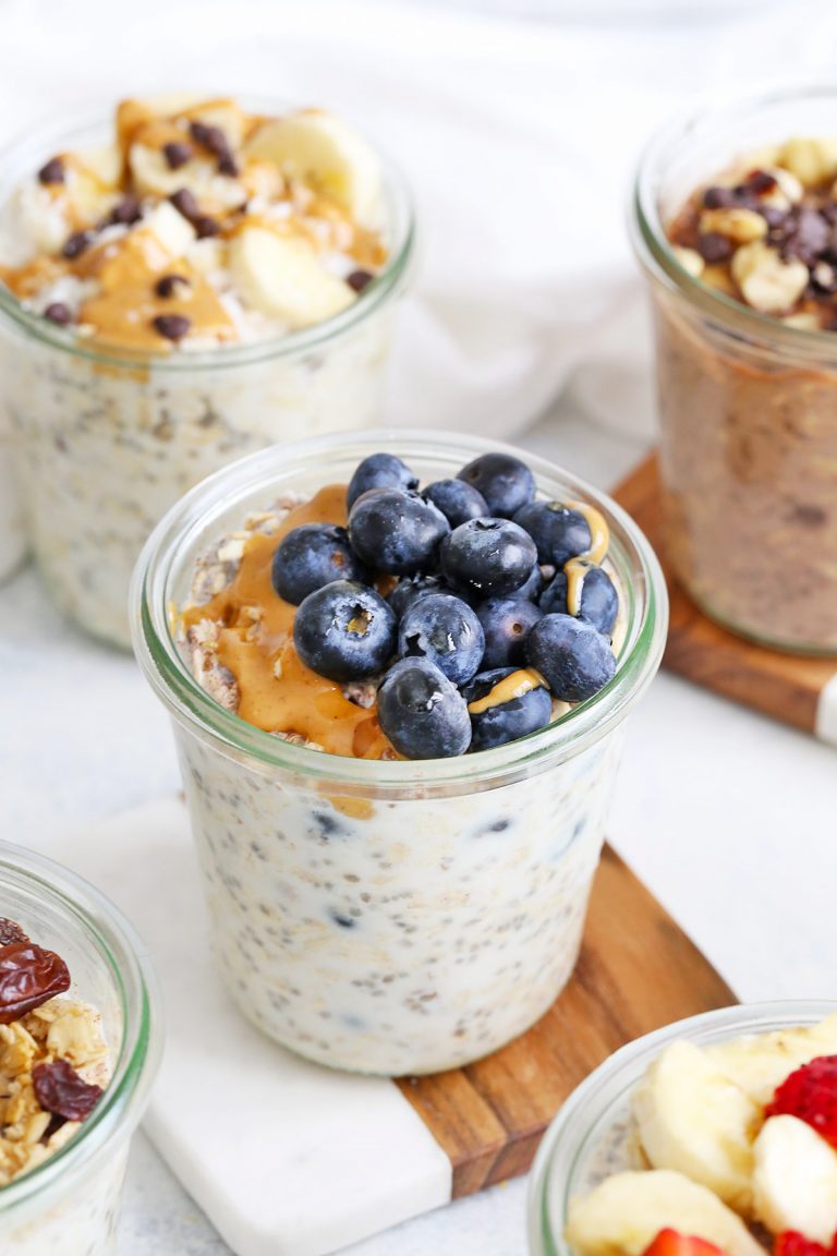 Blueberry Muffin Overnight Oats from One Lovely Life