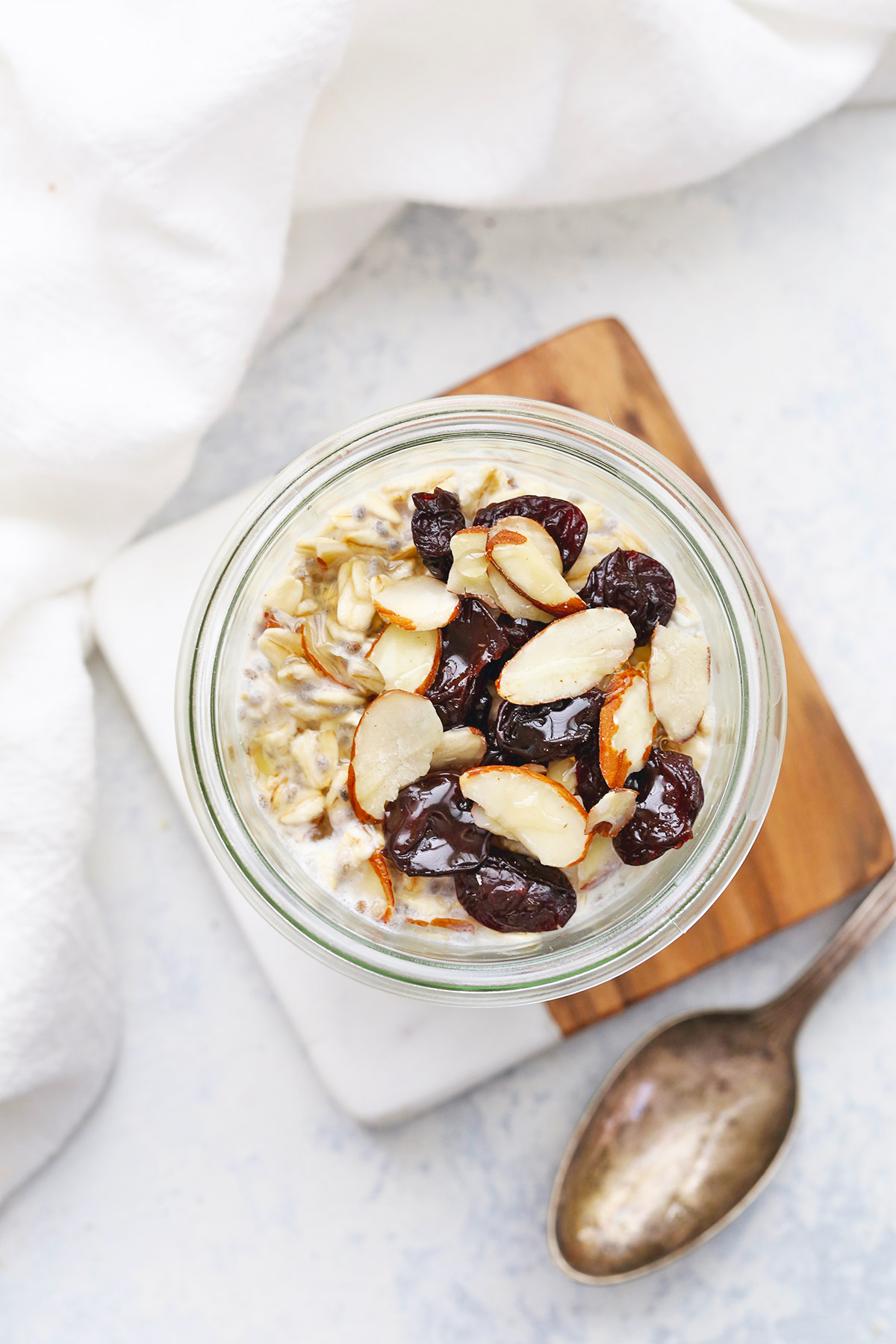 Cherry Almond Overnight Oats from One Lovely Life