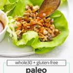 Paleo chicken lettuce wraps with dipping sauce