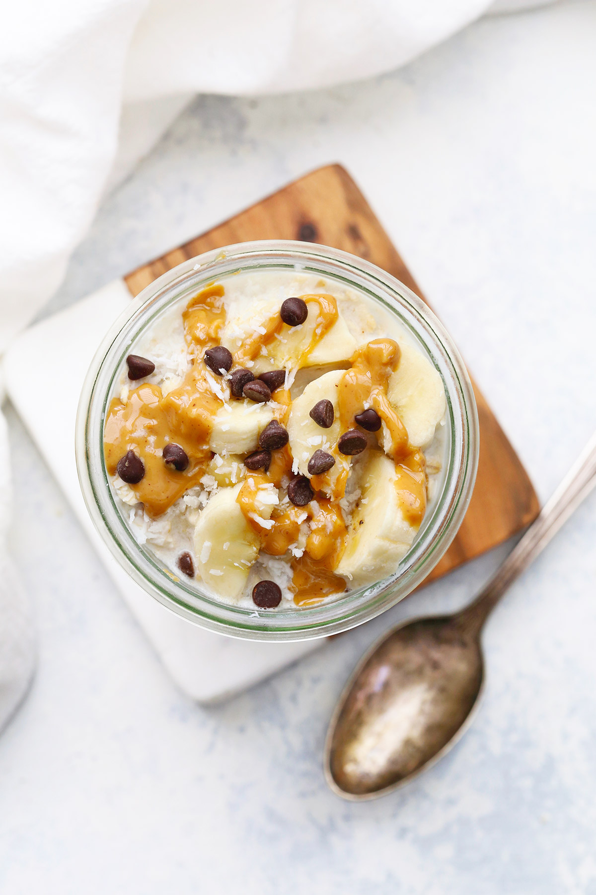 Chunky Monkey Overnight Oats from One Lovely Life