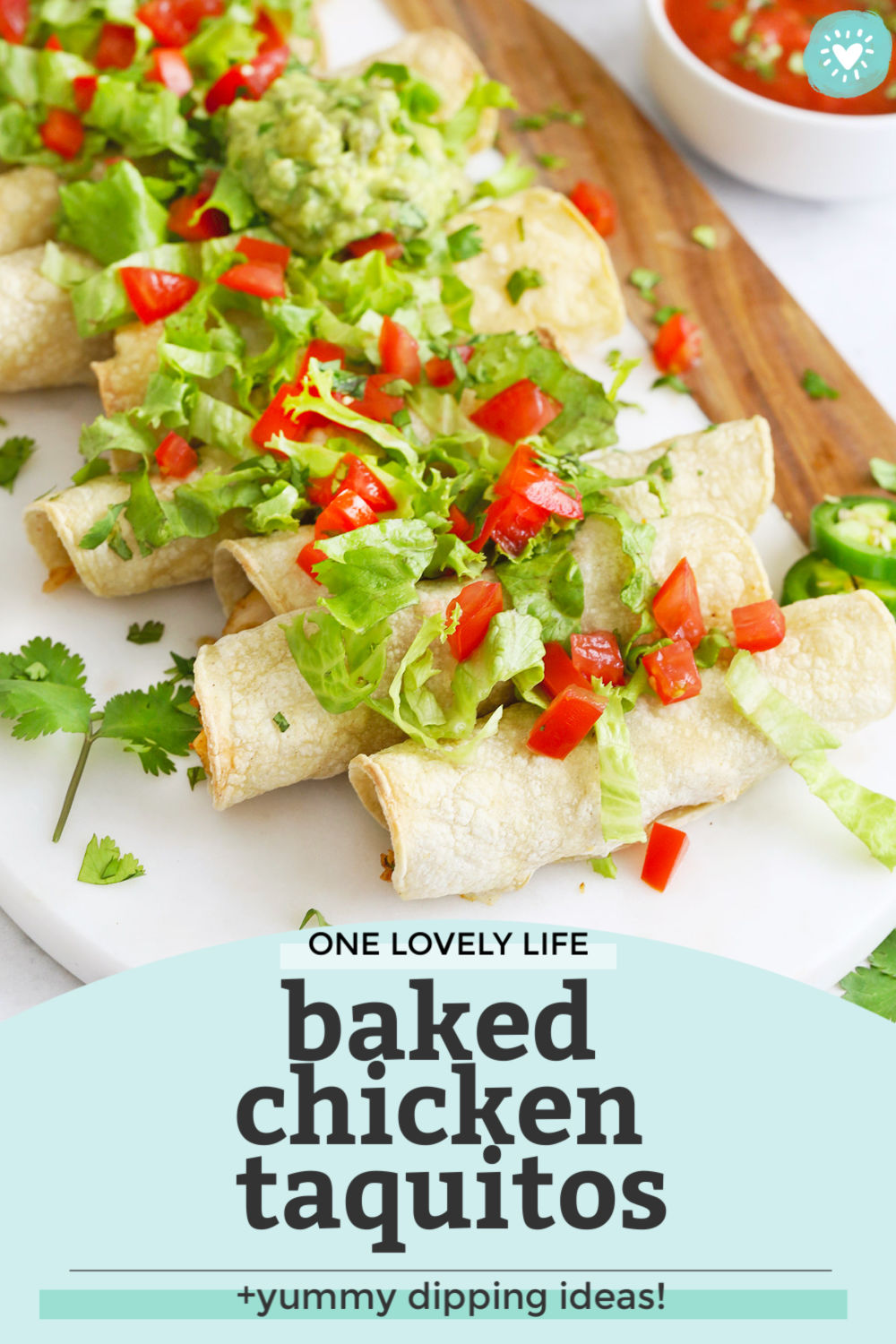 Baked Chicken Taquitos from One Lovely Life