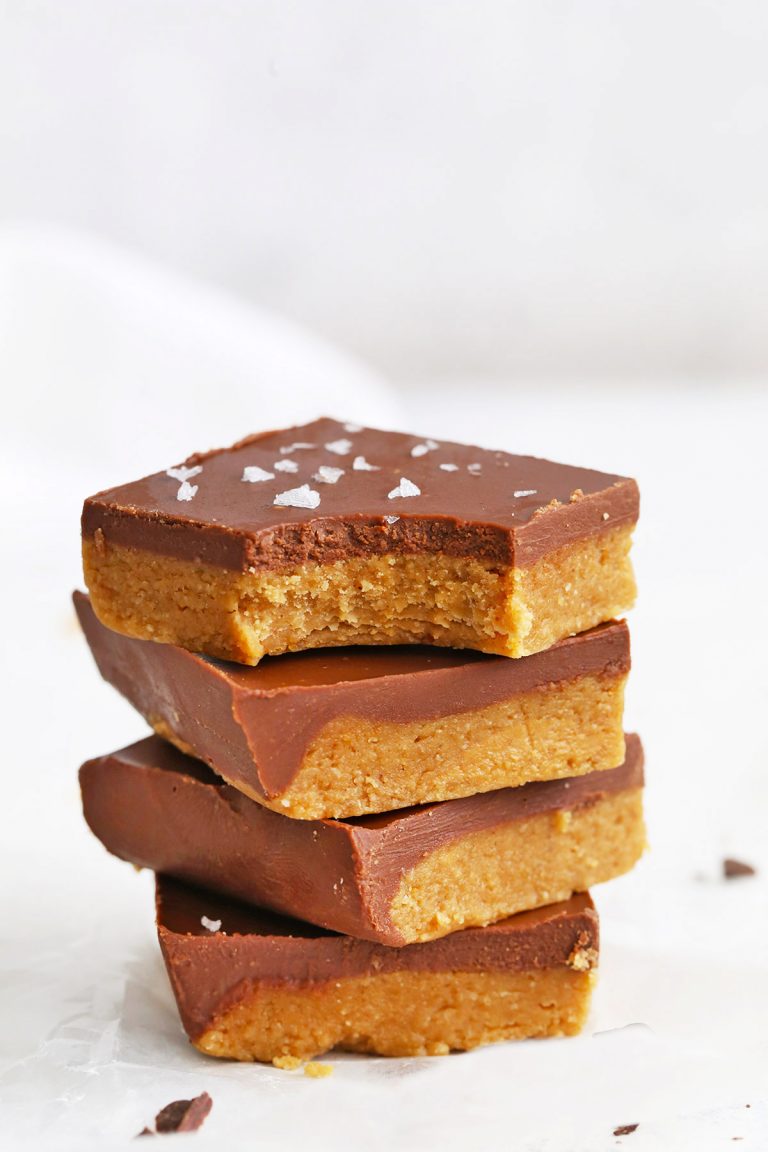 Healthy No Bake Chocolate Peanut Butter Bars (Gluten Free + Vegan ...