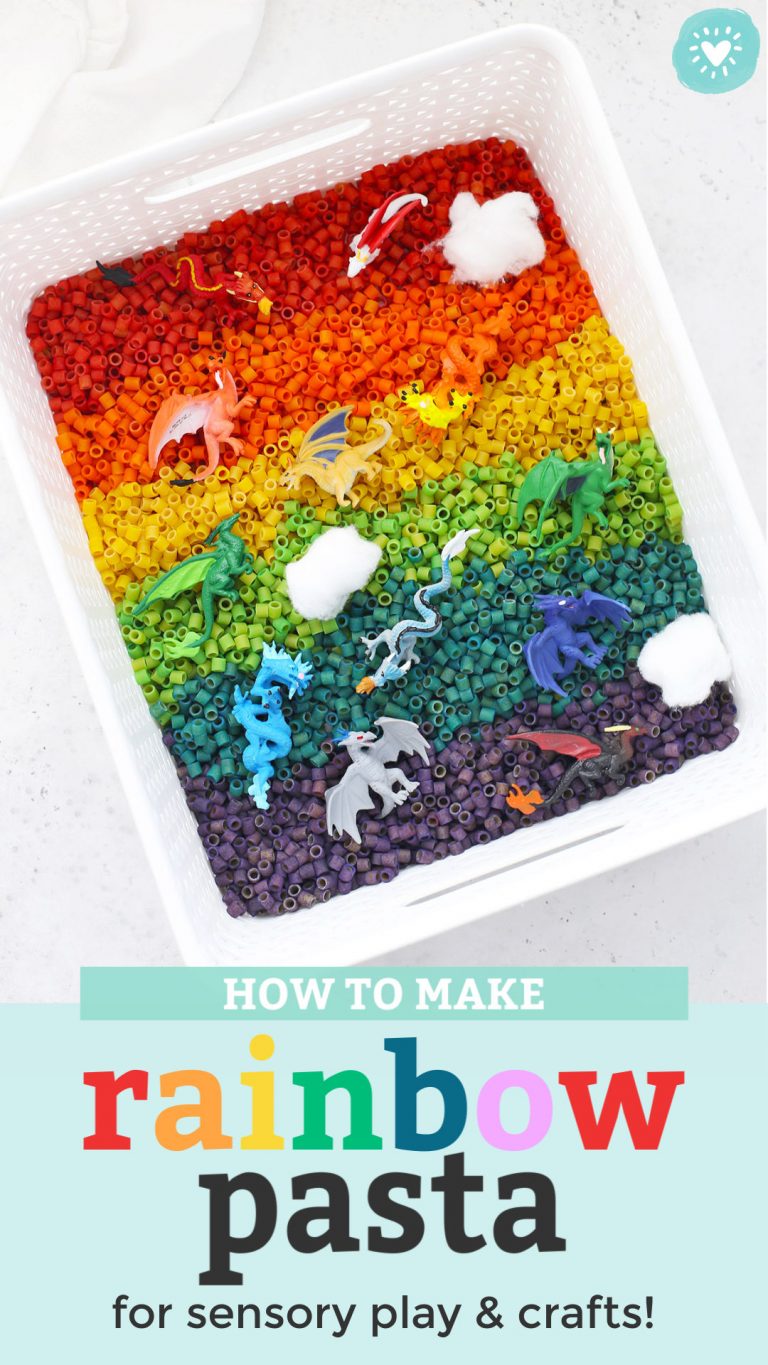 How to Make Rainbow Pasta for Sensory Play • One Lovely Life