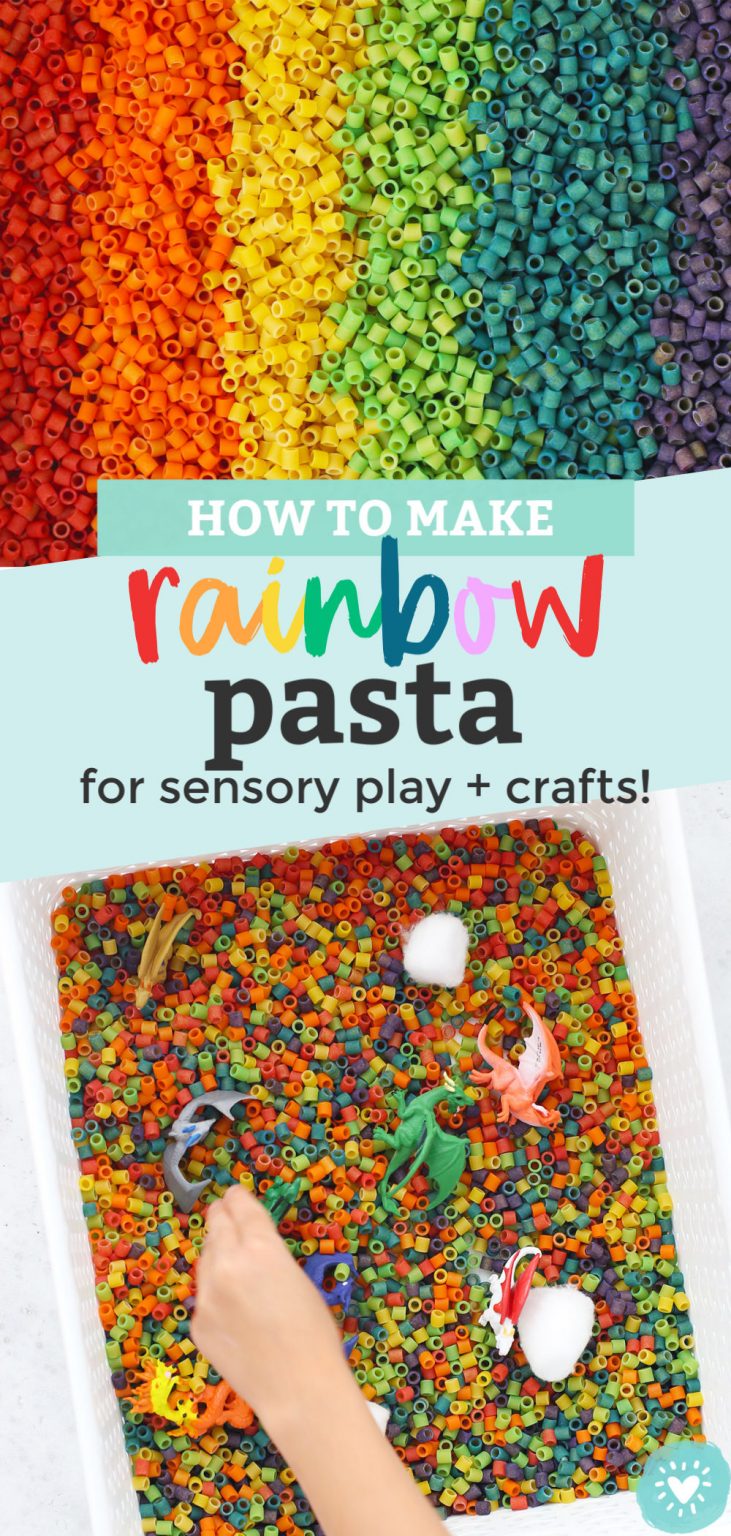 How to Make Rainbow Pasta for Sensory Play • One Lovely Life
